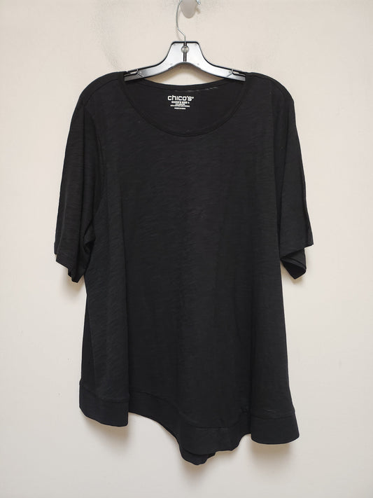 Black Top Short Sleeve Basic Chicos, Size Xxl