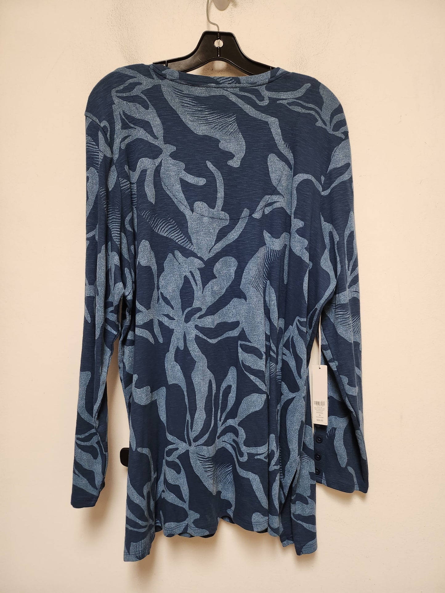 Blue Top Long Sleeve Chicos, Size Xxl