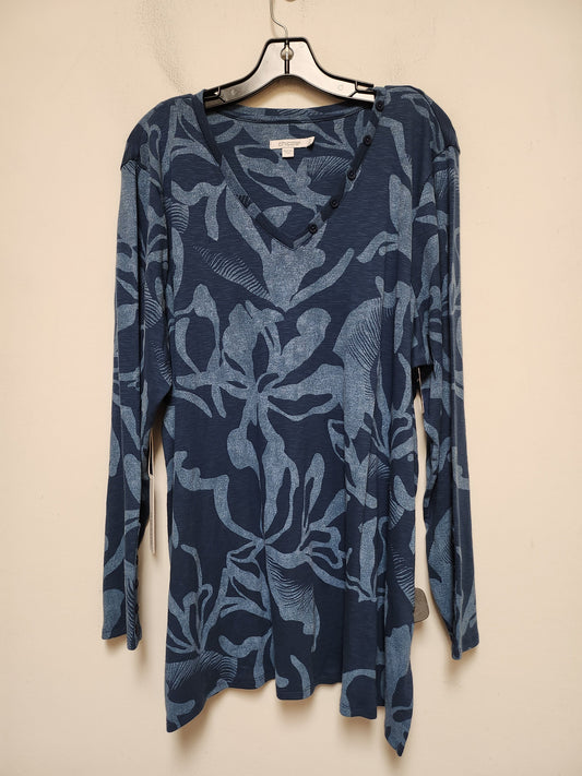 Blue Top Long Sleeve Chicos, Size Xxl