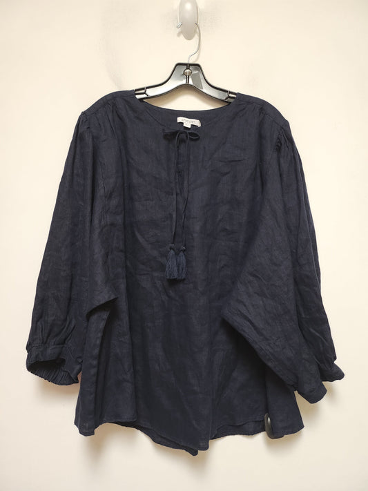 Navy Top Short Sleeve Chicos, Size 2x