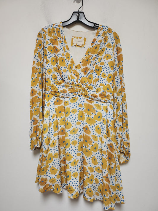 Dress Casual Short By Anthropologie In Blue & Yellow, Size: M