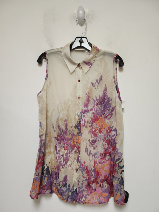 Top Sleeveless By Susan Graver In Floral Print, Size: S