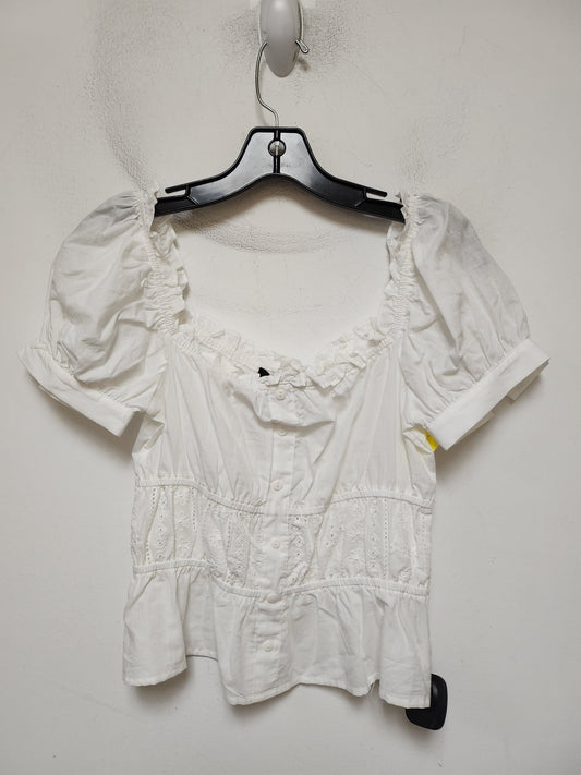 Top Short Sleeve By Forever 21 In White, Size: M