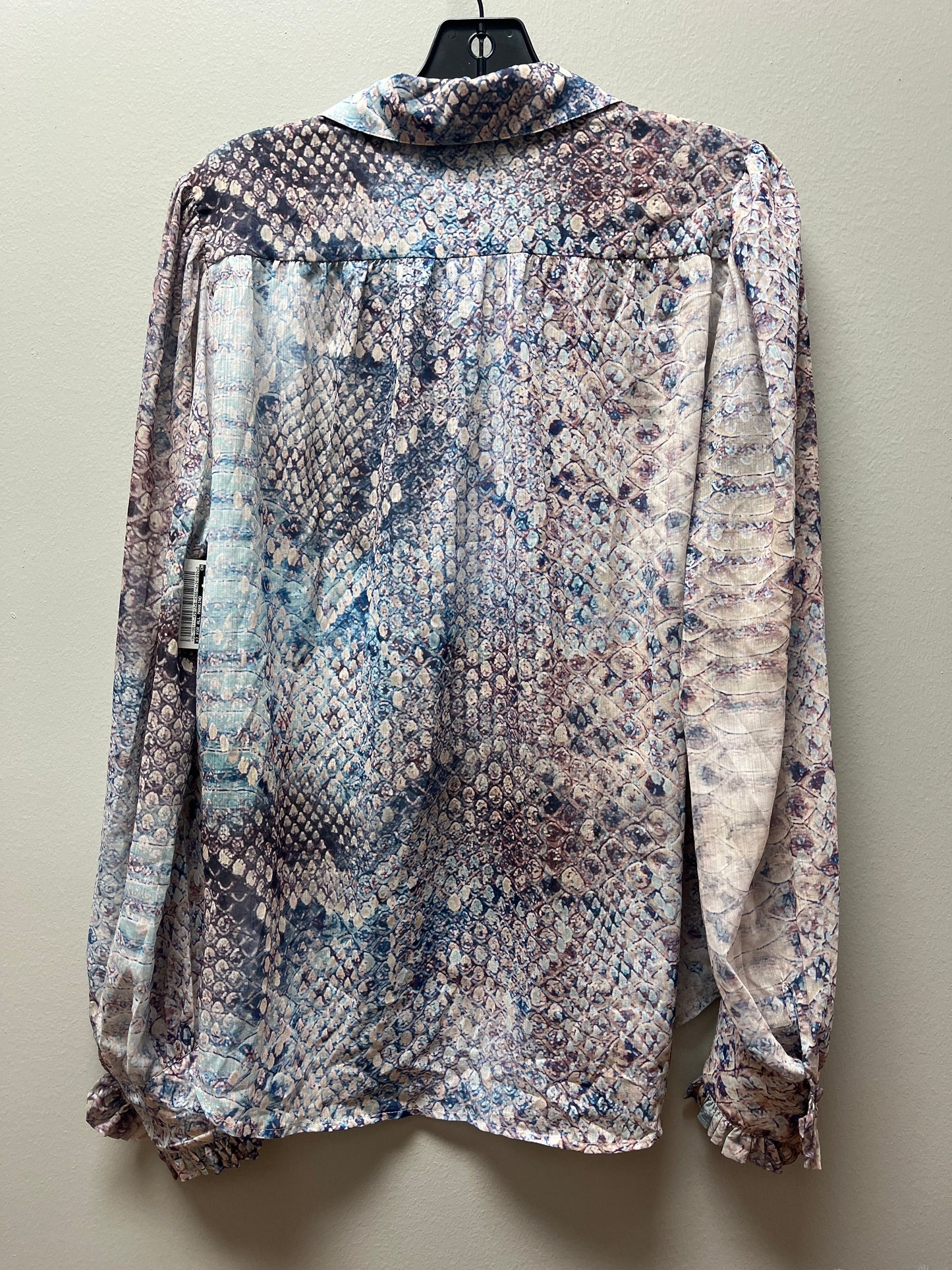 Top Long Sleeve By 7 For All Mankind In Snakeskin Print, Size: M