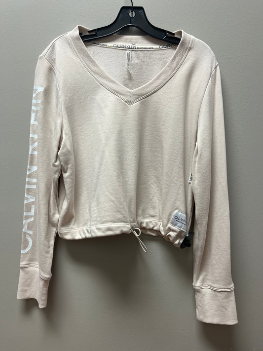 Athletic Sweatshirt Crewneck By Calvin Klein Performance In Tan, Size: L