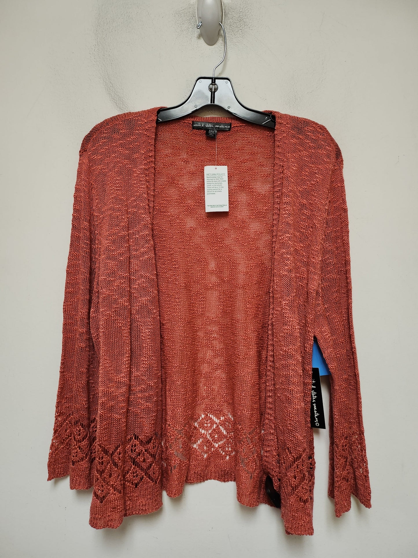 Sweater Cardigan By United States Sweaters In Red, Size: Xxl