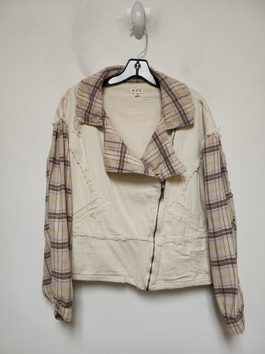 Jacket Shirt By Pol In Plaid Pattern, Size: M