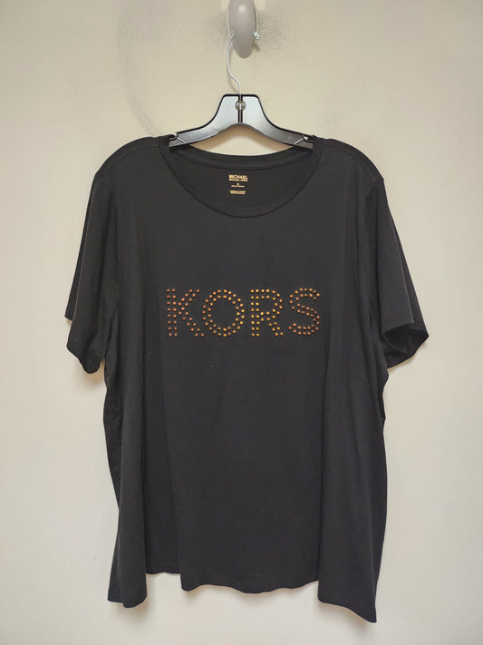 Top Short Sleeve Basic By Michael By Michael Kors In Black & Gold, Size: 3x