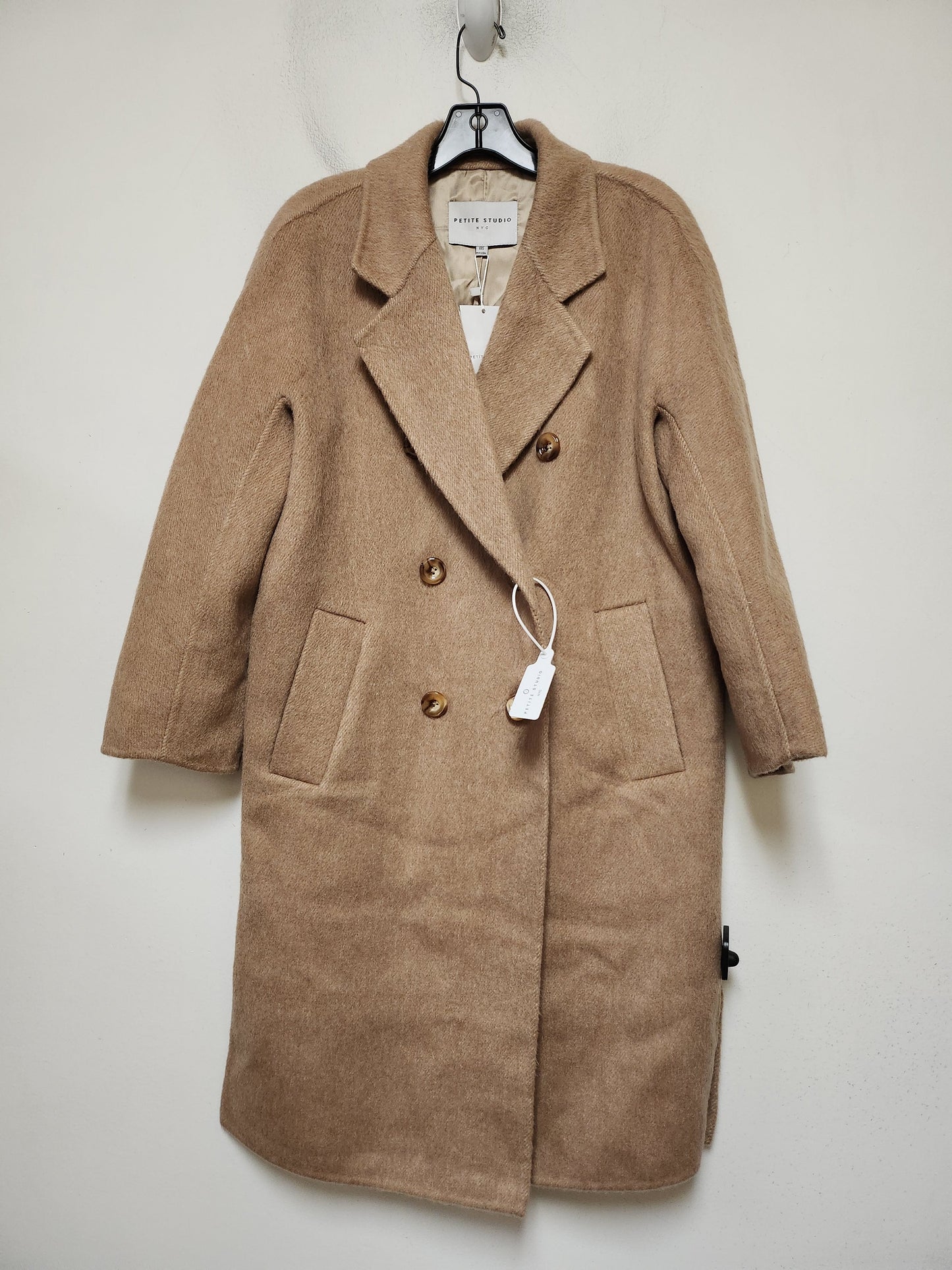 Coat Wool By Clothes Mentor In Brown, Size: Xxs