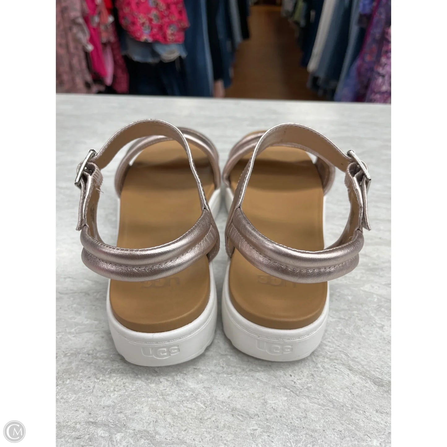 Sandals Designer By Ugg In Taupe, Size: 8.5