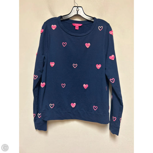 Top Long Sleeve Designer By Lilly Pulitzer In Blue & Pink, Size: L