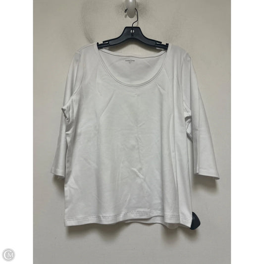 Top Short Sleeve Basic By Eileen Fisher In White, Size: Xl