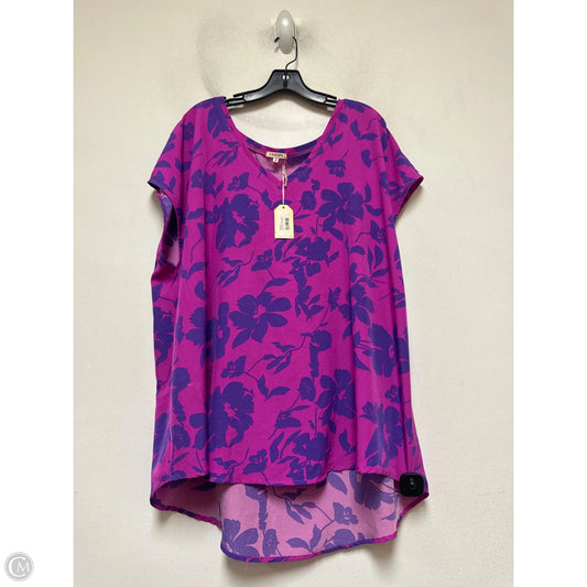 Top Short Sleeve By Jodifl In Pink & Purple, Size: 3x