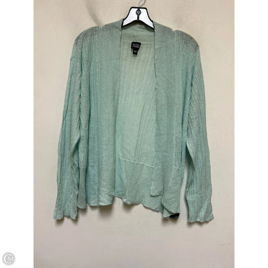 Sweater Cardigan By Eileen Fisher In Aqua, Size: L