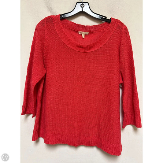 Top Short Sleeve By Eileen Fisher In Coral, Size: L