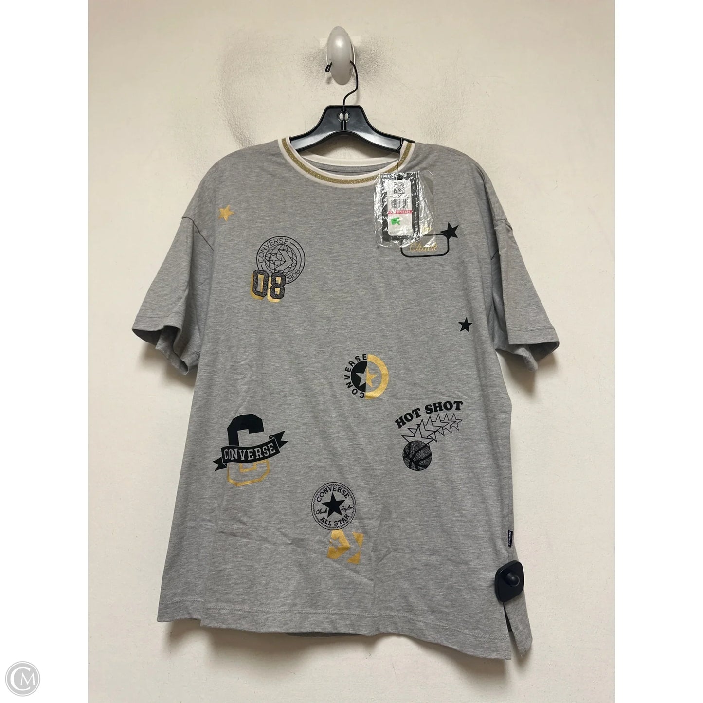 Top Short Sleeve Basic By Converse In Grey, Size: Xs