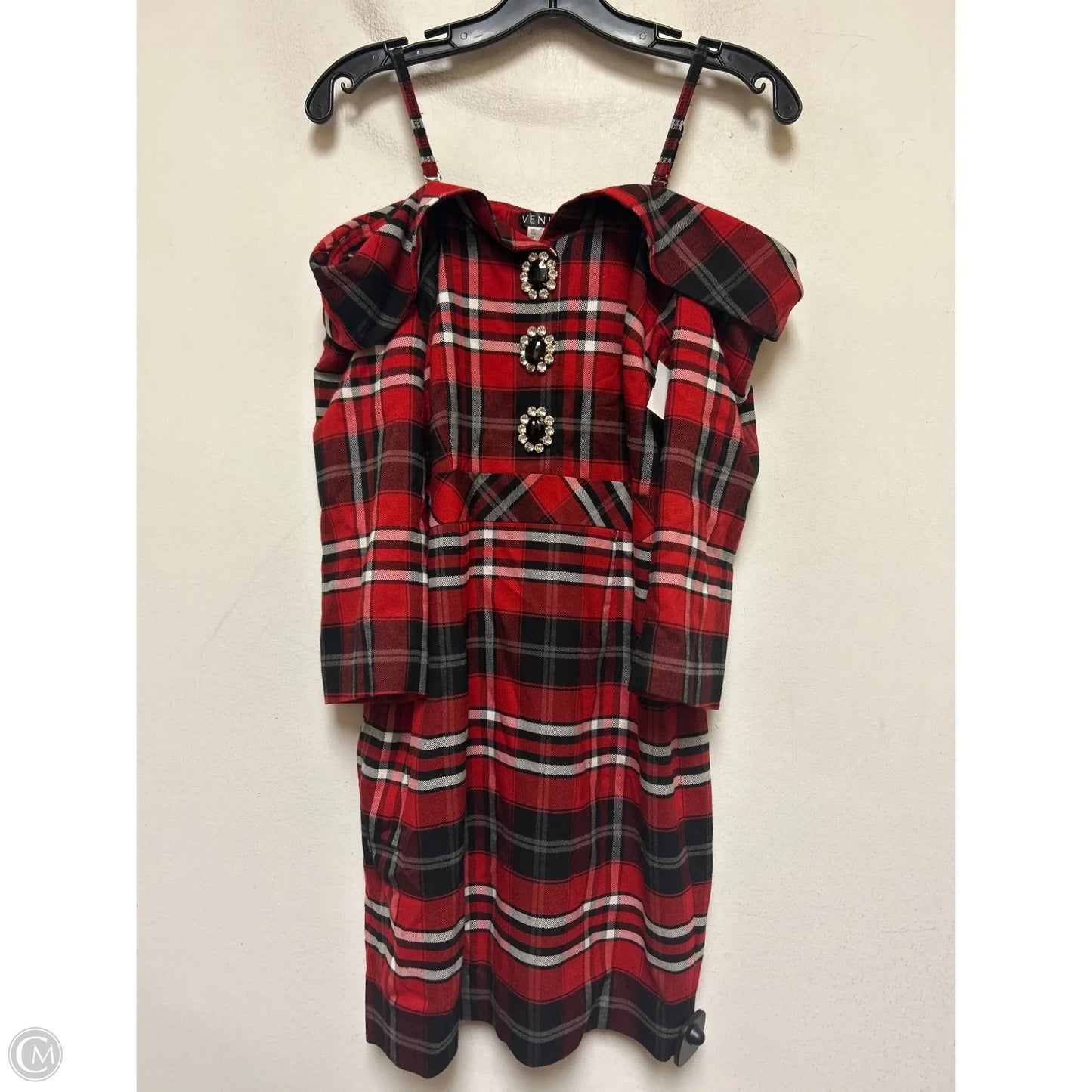 Dress Casual Short By Venus In Plaid Pattern, Size: S
