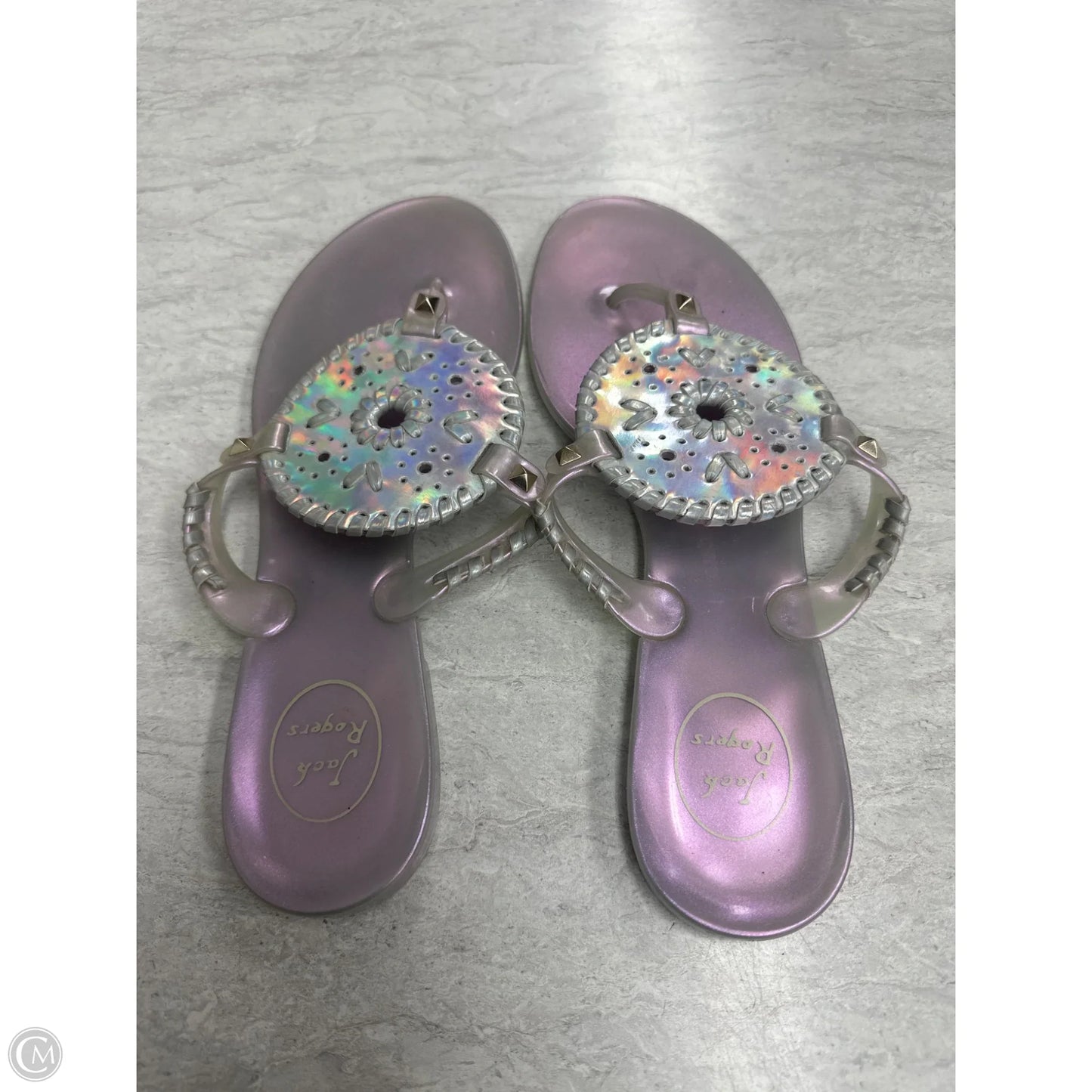 Sandals Flats By Jack Rogers In Silver, Size: 10