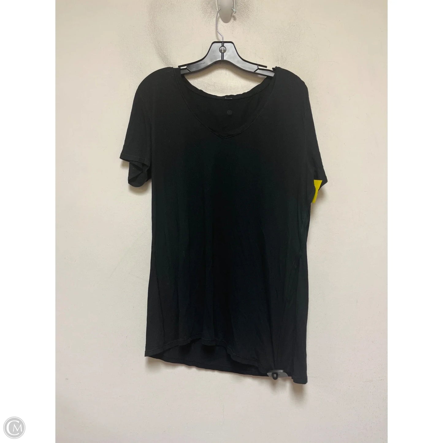 Athletic Top Short Sleeve By Lululemon In Black, Size: S