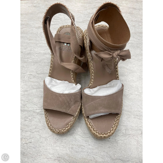 Sandals Heels Wedge By Vince Camuto In Tan, Size: 7.5