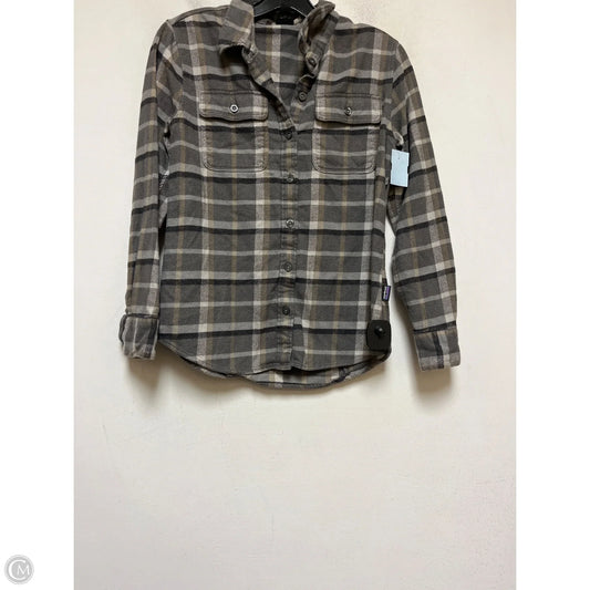 Top Long Sleeve By Patagonia In Plaid Pattern, Size: Xs