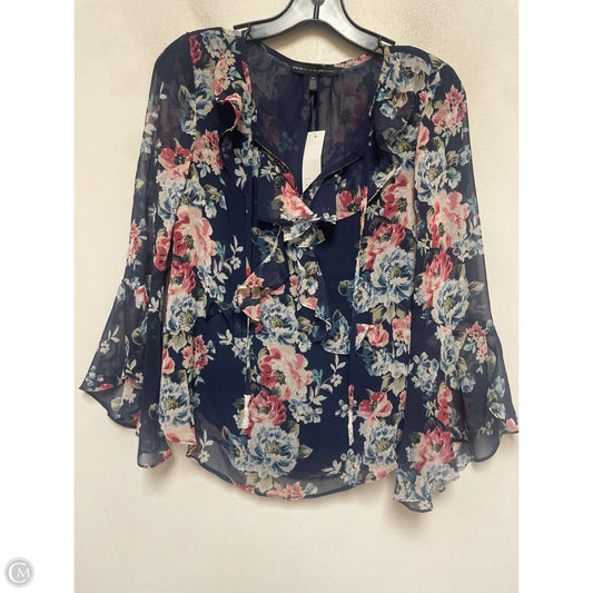 Top Long Sleeve By White House Black Market In Floral Print, Size: Xsp