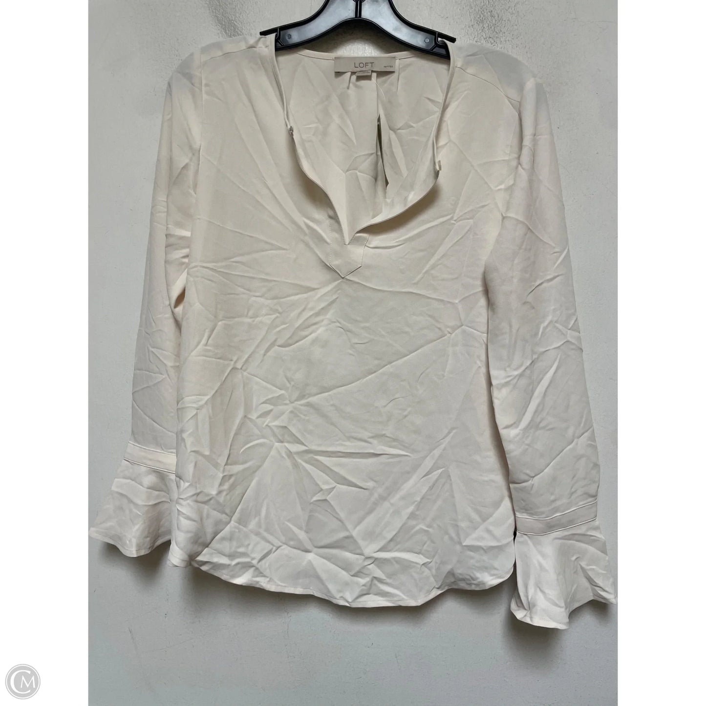Top Long Sleeve By Loft In Cream, Size: Xsp
