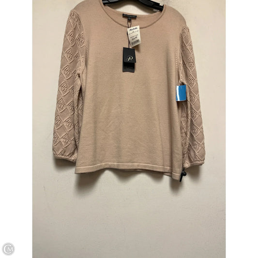 Sweater By Adrianna Papell In Tan, Size: Xl