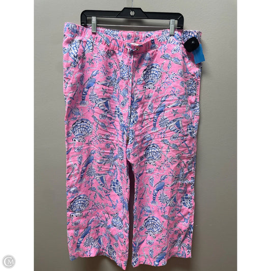 Pants Designer By Lilly Pulitzer In Blue & Pink, Size: Xxl