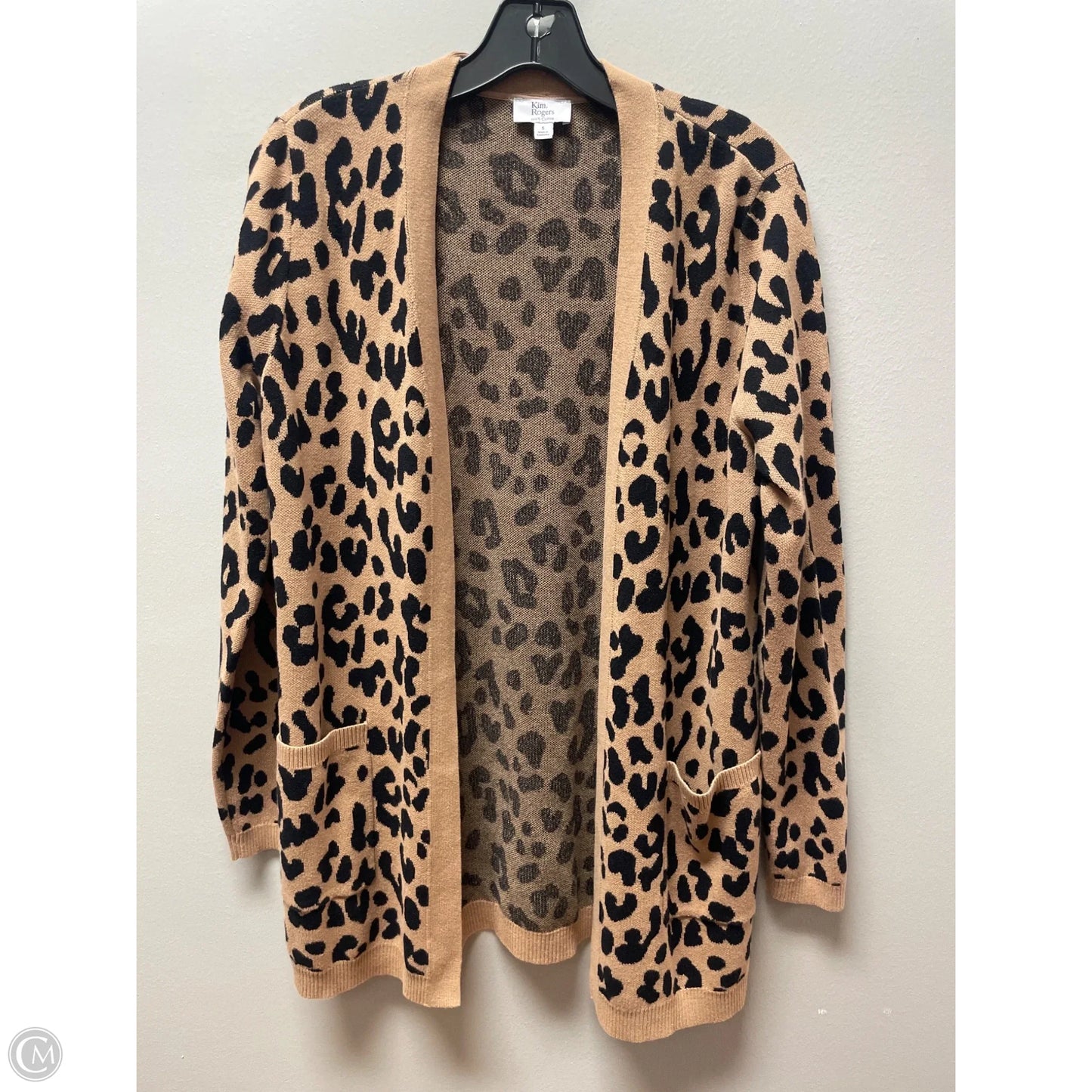 Sweater Cardigan By Kim Rogers In Animal Print, Size: S