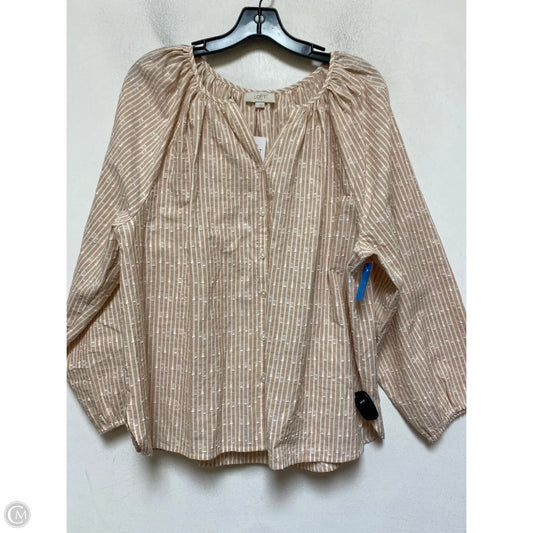 Top Long Sleeve By Loft In Striped Pattern, Size: L