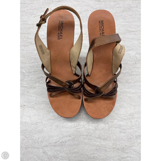 Sandals Heels Block By Michael By Michael Kors In Tan, Size: 10