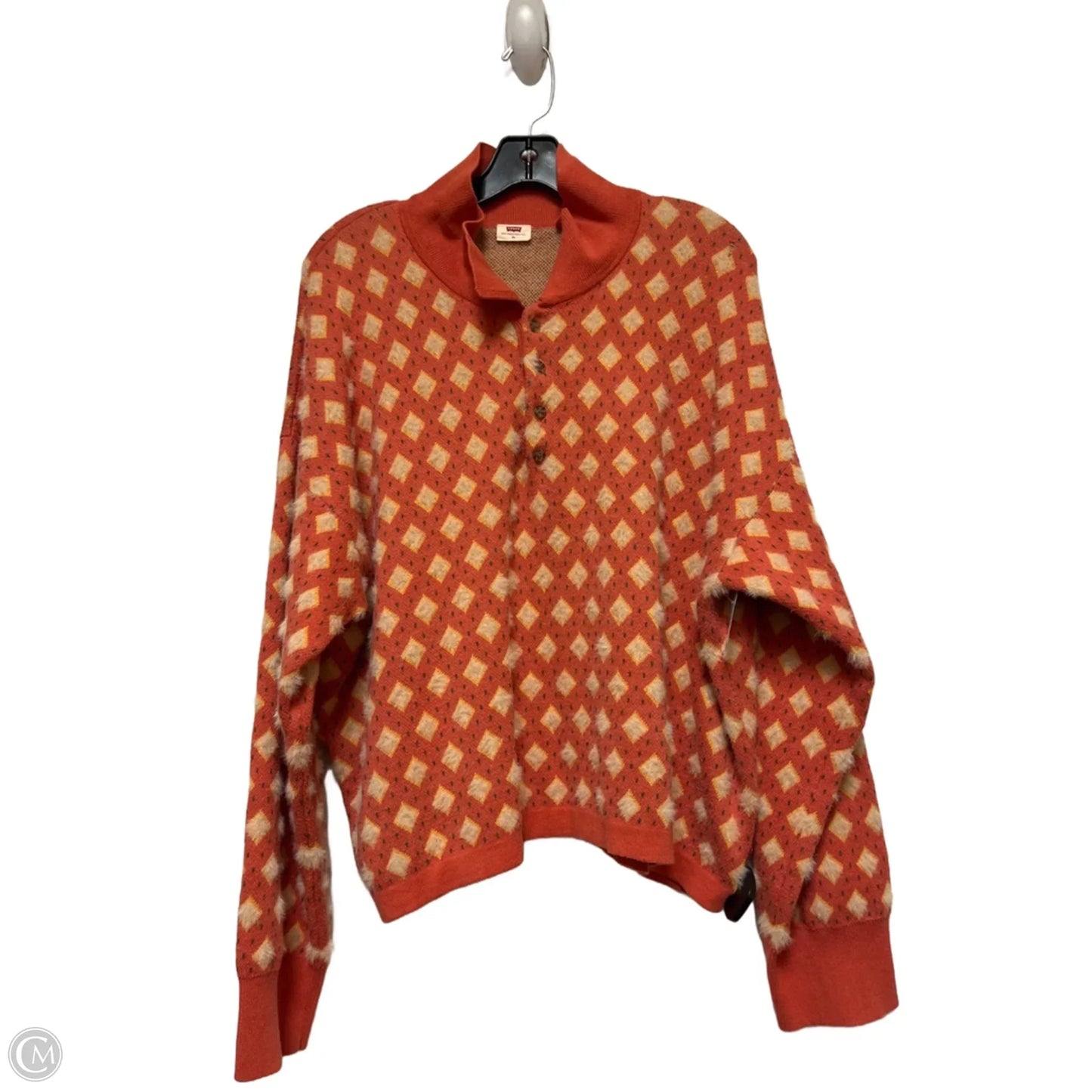 Sweater Cardigan By Levis In Orange, Size: Xl