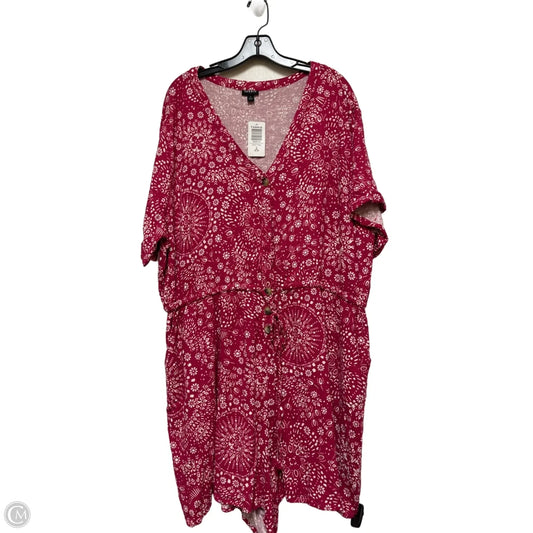 Dress Casual Short By Torrid In Pink & White, Size: 2x