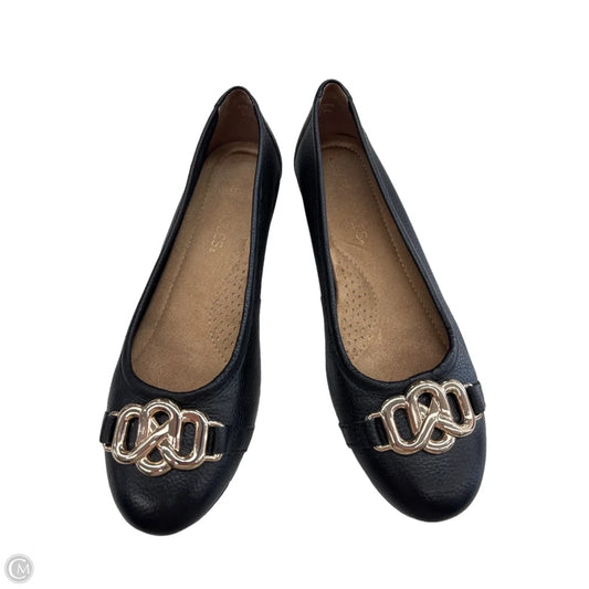 Shoes Flats By Aerosoles In Black & Gold, Size: 6