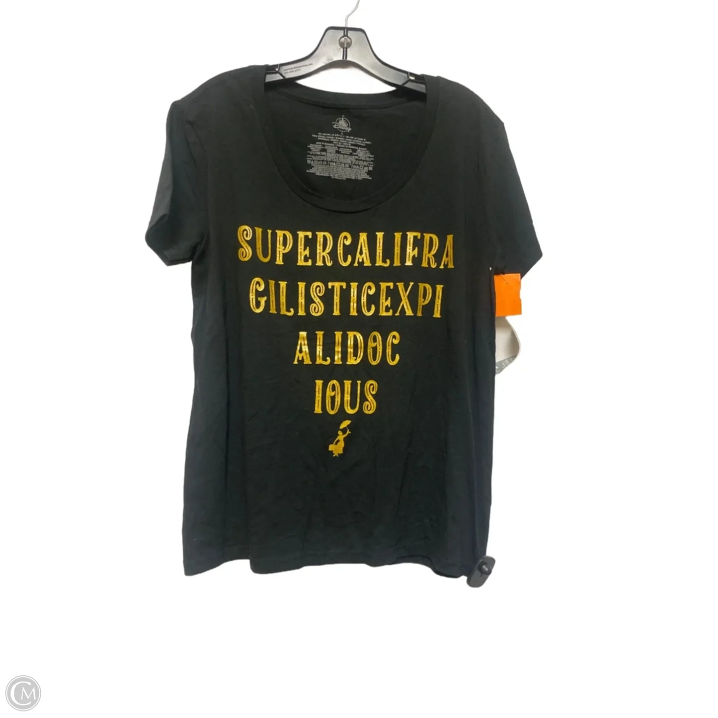 Top Short Sleeve Basic By Disney Store In Black & Gold, Size: L