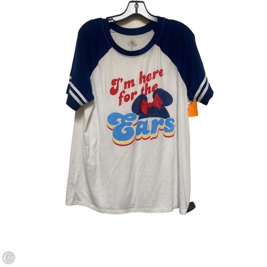 Top Short Sleeve Basic By Disney Store In Blue Red & White, Size: Xl