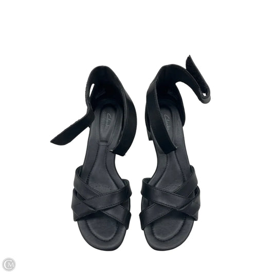 Sandals Heels Block By Clarks In Black, Size: 7