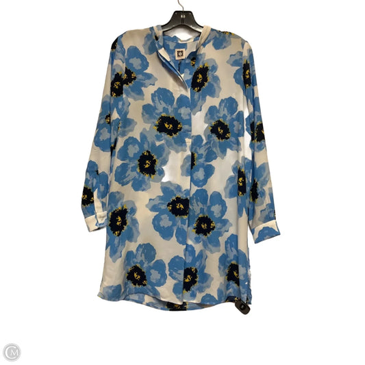 Top Long Sleeve By Anne Klein In Blue & White, Size: Xs