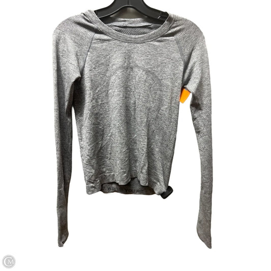 Athletic Top Long Sleeve Crewneck By Lululemon In Grey, Size: Xs