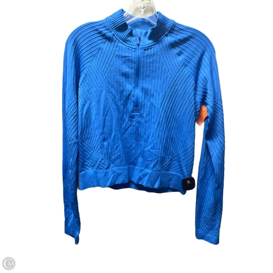 Athletic Top Long Sleeve Collar By Lululemon In Blue, Size: Xs