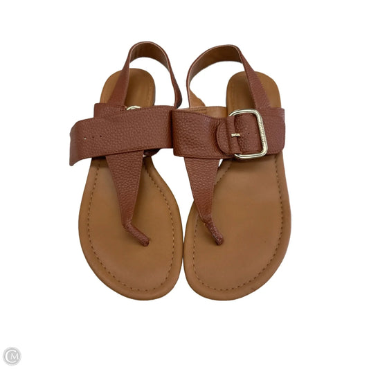 Sandals Heels Wedge By Tommy Hilfiger In Brown, Size: 9