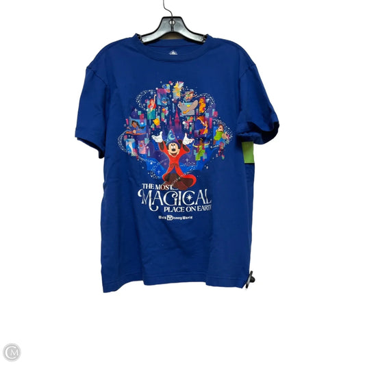 Top Short Sleeve Basic By Disney Store In Blue, Size: M