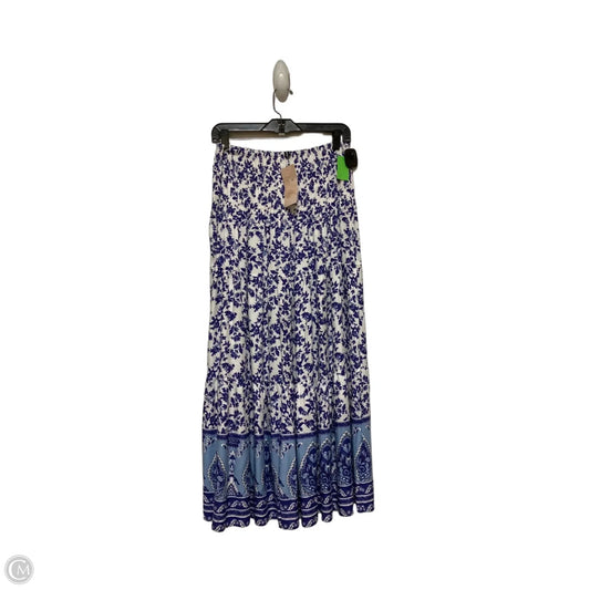 Skirt Maxi By Clothes Mentor In Blue & White, Size: 8