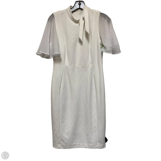 Dress Casual Midi By Calvin Klein In White, Size: S