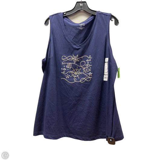 Top Sleeveless By Coral Bay In Blue, Size: 1x