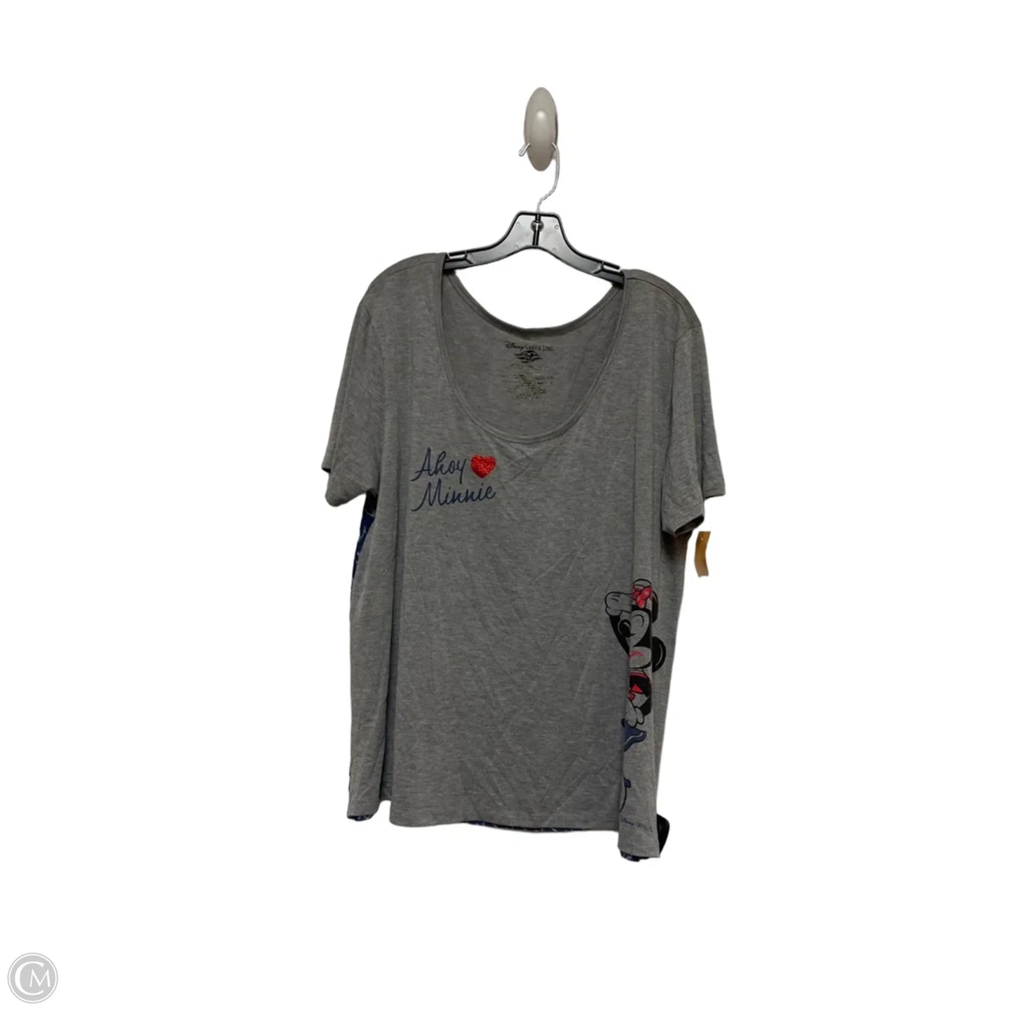 Top Short Sleeve By Disney In Blue & Grey, Size: Xxl