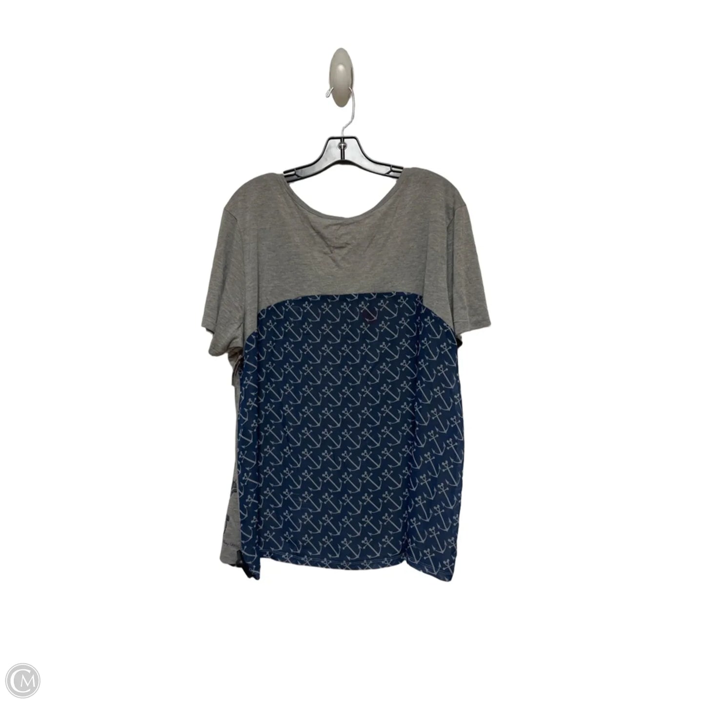Top Short Sleeve By Disney In Blue & Grey, Size: Xxl