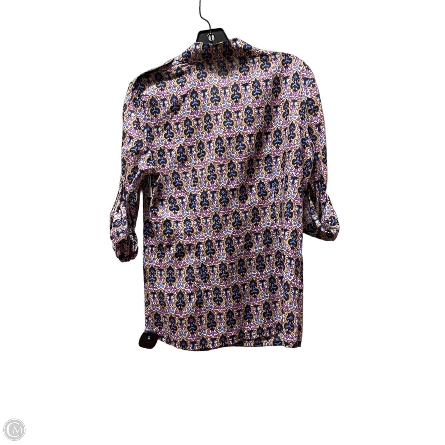 Top Short Sleeve Designer By Tory Burch In Brown & Purple, Size: 6