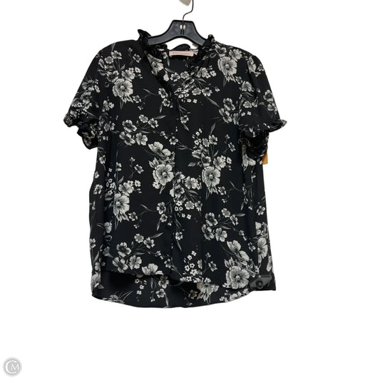 Top Short Sleeve By Philosophy In Black & Grey, Size: M
